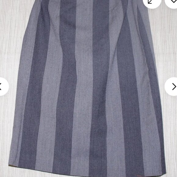 Theory Follett Gray Striped Wool Skirt Knee A- Line Length Skirt Size:6 - Picture 2 of 3